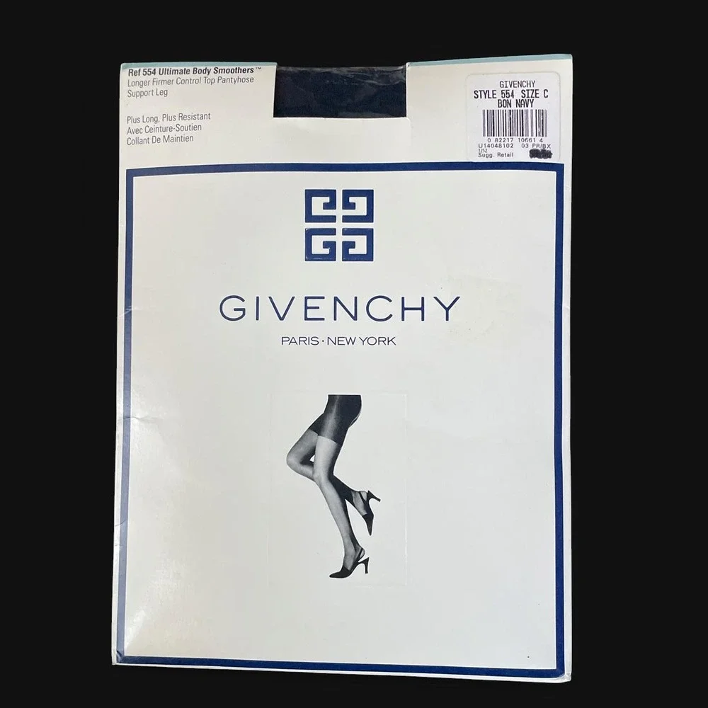 Vintage 1993 Deadstock Givenchy Style 554 Size C Bon Navy pantyhose